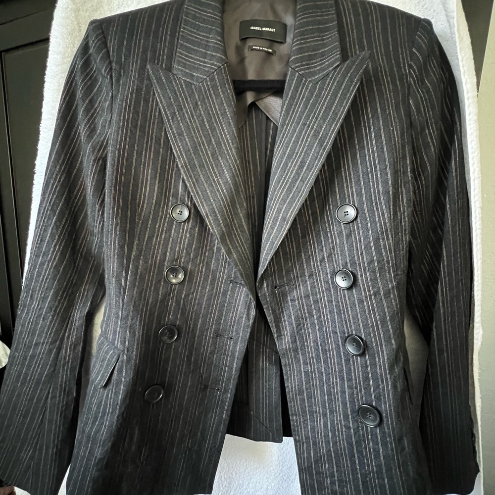 Isabel Marant Women's Black Pinstripe Suit